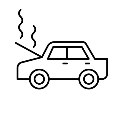 Logo représentant une voiture accidentée pour l'assurance auto risque aggravé. Logo situé sur la page accueil Prestacourtage et partenaires.