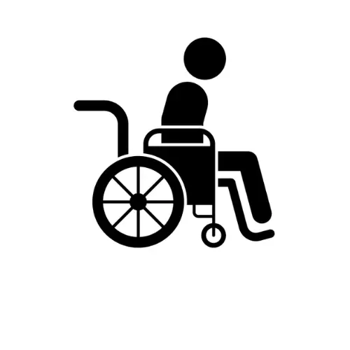 Logo représentant une personne handicapée pour l'assurance dépendance situé sur accueil Prestacourtage et la page partenaires.