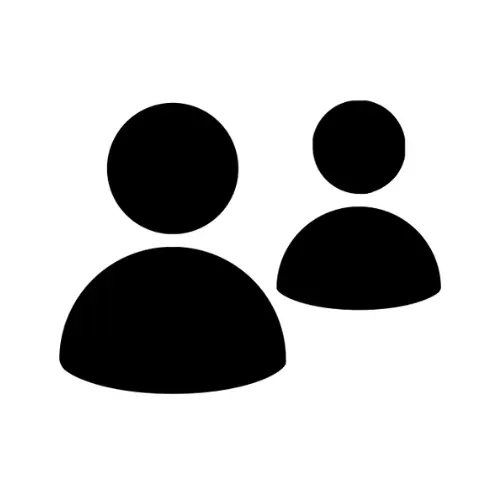 Logo représentant deux personnes, l'une derrière l'autre pour la mutuelle indépendant. Logo situé sur la page accueil Prestacourtage et partenaires.